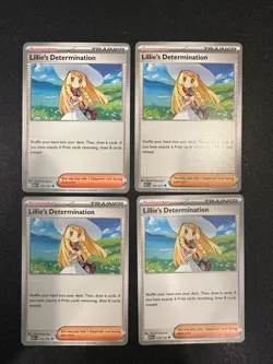 4x Lillie's Determination 192/217 Me: Mega PLAYSET x4 - Pokemon TCG - Image 1