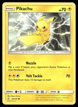 POKEMON PIKACHU COSMIC ECLIPSE 66/236 C NM/M - Image 1