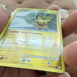 Pokemon TCG Pichu Reverse Holo 93/123 Mysterious Treasures HP 40 Basic LP - Image 4