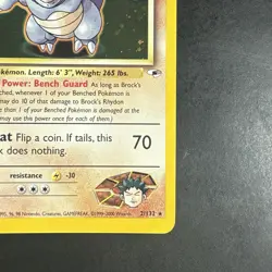 Pokemon Vintage Holo Brock's Rhydon Gym Heroes Wotc 2000 - Image 4