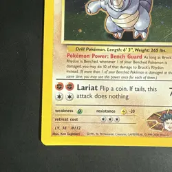 Pokemon Vintage Holo Brock's Rhydon Gym Heroes Wotc 2000 - Image 5