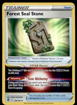 Forest Seal Stone 156/195 Holo Rare Silver Tempest Pokemon Holo Near Mint - Image 1