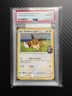2020 POKEMON FUTSAL #002 EEVEE ON THE BALL PSA 10 - Image 1