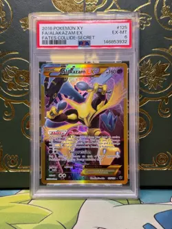 2016 Pokemon Fates Collide Full Art Secret Rare 125/124 Alakazam EX PSA 6 - Image 1