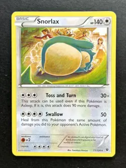 Snorlax 77/124 Fates Collide Regular Non Holo Rare Pokemon Tcg MP - Image 1
