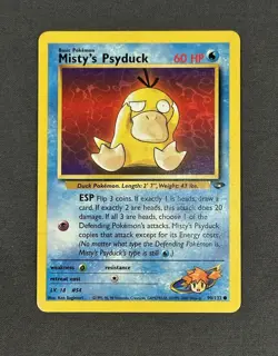 Misty's Psyduck 90/132 Unlimited Common Gym Challenge Pokemon LP - Image 3