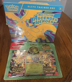 Pokemon Mega Evolution Ascended Heroes Elite ETB & Blister Pack & Tech Sticker - Image 2