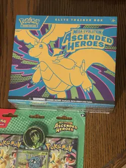 Pokemon Mega Evolution Ascended Heroes Elite ETB & Blister Pack & Tech Sticker - Image 3
