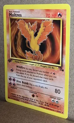 Pokemon Moltres 1st Edition Fossil Rare 27/62 70 HP 1999 Wizards of the Coast - Image 2