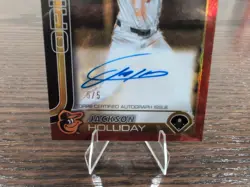 2025 Topps Chrome Gilded Jackson Holliday Auto 5/5 Bookend Red Baltimore Orioles - Image 4