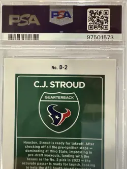 Panini 2023 Donruss Optic C.J. Stroud Downtown! Rookie PSA 10 Texans D-2 - Image 4
