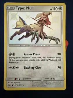 TYPE: NULL SV45/SV94 Rare Shiny Hidden Fates Shiny Vault Pokemon Near Mint - Image 1