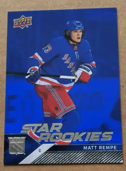 2024-25 Upper Deck Star Rookies Box Set Blue Matt Rempe #12 RC New York Rangers - Image 1