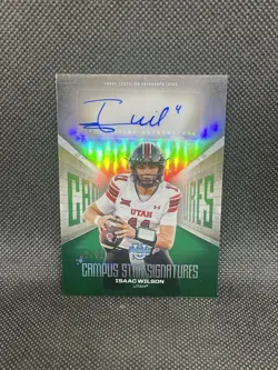 Isaac Wilson 2025 Bowman University U Campus Star Signatures Auto Green /99 Utah - Image 1