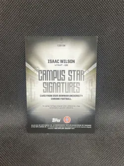 Isaac Wilson 2025 Bowman University U Campus Star Signatures Auto Green /99 Utah - Image 2