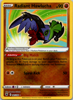 Radiant Hawlucha 081/189 🇨🇦 Astral Radiance Pokemon Card Holo - Image 1