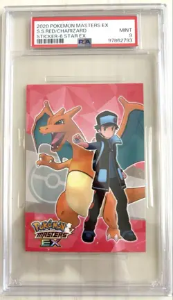 Pokemon Card Japanese PSA9 Pokemon Masters EX Sygna Suit Red & Charizard Sticker - Image 1