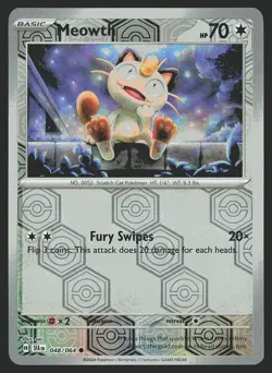 SV: Shrouded Fable Meowth #048/064 Reverse Holo Pokemon Card - Image 1