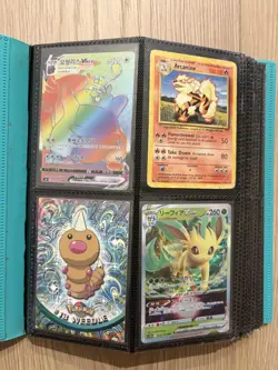 144 Cards Pokemon TCG WOTC Cards in Binder Holos Rares Vintage and Modern Hits - Image 1