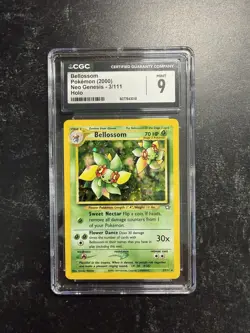 CGC 9 MINT Bellossom 2000 Neo Genesis 3/111 Holo Rare Pokemon Card Swirl - Image 1
