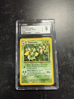 CGC 9 MINT Bellossom 2000 Neo Genesis 3/111 Holo Rare Pokemon Card Swirl - Image 2
