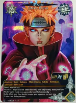 Carte Naruto CCG Collectible Card Game 158 Foil neuf Pain Prism - Image 1