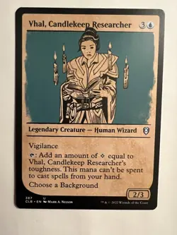 MtG Commander Legends Baldur's Gate #387 Showcase Vhal Candlekeep Researcher NM - Image 1