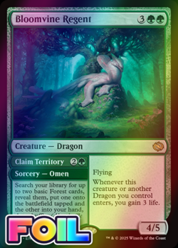 x1 Bloomvine Regent // Claim Territory TDM MTG 136 FOIL RARE M/NM 1x - Image 1