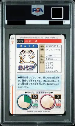 Pokemon Card Japanese Meowth PSA8 Pokemon Carddass 052 - Image 2