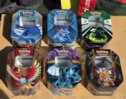 Lot Of 6 Pokemon Empty Card Tin Boxes - Image 1