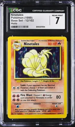 Ninetales 1999 Base 12/102 Holo Pokemon Card CGC 7 NM psa - Image 1