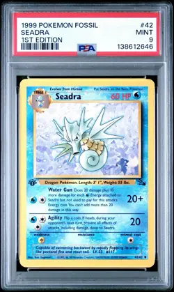 1999 POKEMON FOSSIL 1ST EDITION #42 SEADRA PSA 9 MINT *NEW CERT* - Image 1