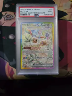 2025 POKEMON PRISMATIC EVOLUTIONS SPECIAL ILLUSTRATION RARE EEVEE EX PSA 9 #167 - Image 1