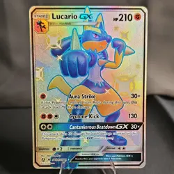 Pokemon Lucario GX Shiny Holo Rare Full Art SV64/SV94 Hidden Fates 2019 NM - Image 1