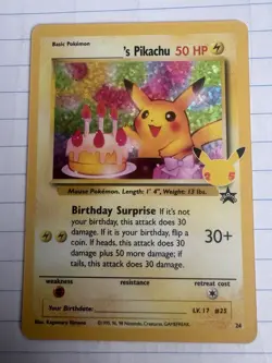 Pokemon TCG Birthday Pikachu #24 Celebrations 25th Anniversary - Image 1
