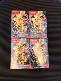 Pokemon TCG Sealed Ascended Hero’s Booster Bundles X4 - Image 1