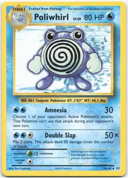 Poliwhirl 24/108 Uncommon Evolutions Pokemon Moderately Played - Image 1