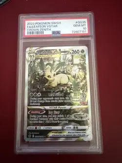 Pokemon 2023 Leafeon VSTAR GG35/GG70 Full Art Crown Zenith GEM MINT PSA 10 - Image 1