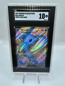 Pokemon Paldean Fates Mew EX Shiny Ultra Rare 216/091 SGC 10 GEM MINT - Image 1