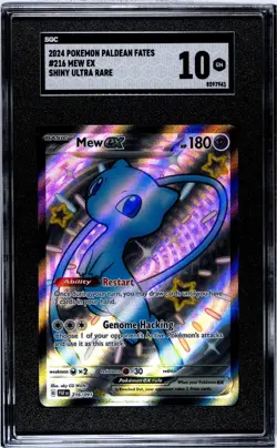 Pokemon Paldean Fates Mew EX Shiny Ultra Rare 216/091 SGC 10 GEM MINT - Image 2