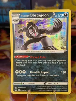 Pokemon TCG: Galarian Obstagoon 037/073 - Champion's Path Holo NM - Image 1
