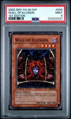 2002 YU-GI-OH! STARTER DECK: YUGI 1ST ED #034 WALL OF ILLUSION PSA 9 - Image 1