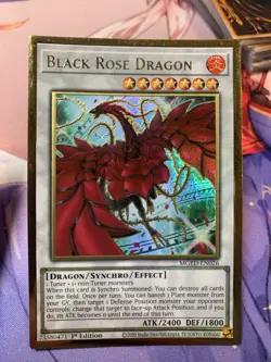 Yu-Gi-Oh! Black Rose Dragon Gold Rare MGED-EN026 Alternate Art - Image 1