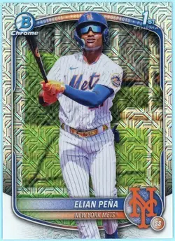 ELIAN PENA 2025 Bowman Chrome Mega Prospect #BCP-155 MOJO REFRACTOR * 1st - Image 1