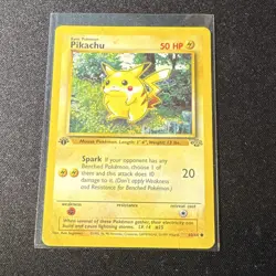 Pokemon TCG Pikachu Base Set Common 1st Edition 60/64 50 HP 1999 Ken Sugimori - Image 1