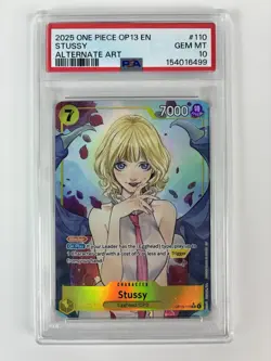 2025 One Piece OP13 EN #110 Stussy Alternate Art PSA 10 GEM MINT - Image 1