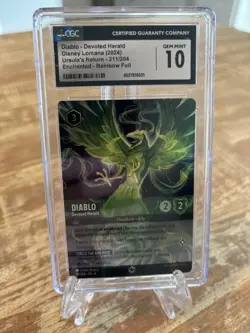 Disney Lorcana #211/204 Diablo Devoted Herald Enchanted CGC 10 Gem Mint - Image 1