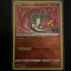 Pokemon TCG Radiant Charizard Holo Card Pokemon Go 011/078 11/78 - Image 1