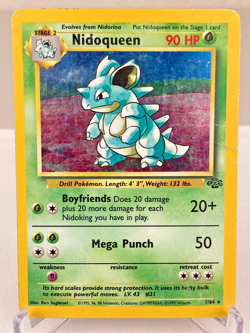 Nidoqueen 07/64 Jungle Set Holo Rare WOTC Pokemon Card - Heavily Played - Image 1