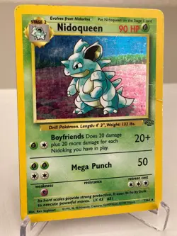 Nidoqueen 07/64 Jungle Set Holo Rare WOTC Pokemon Card - Heavily Played - Image 2